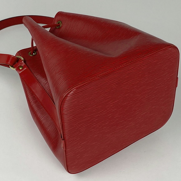 Louis Vuitton Castilian Bag Red Noe Petit Epi Drawstring Shoulder - Picture 1 of 7